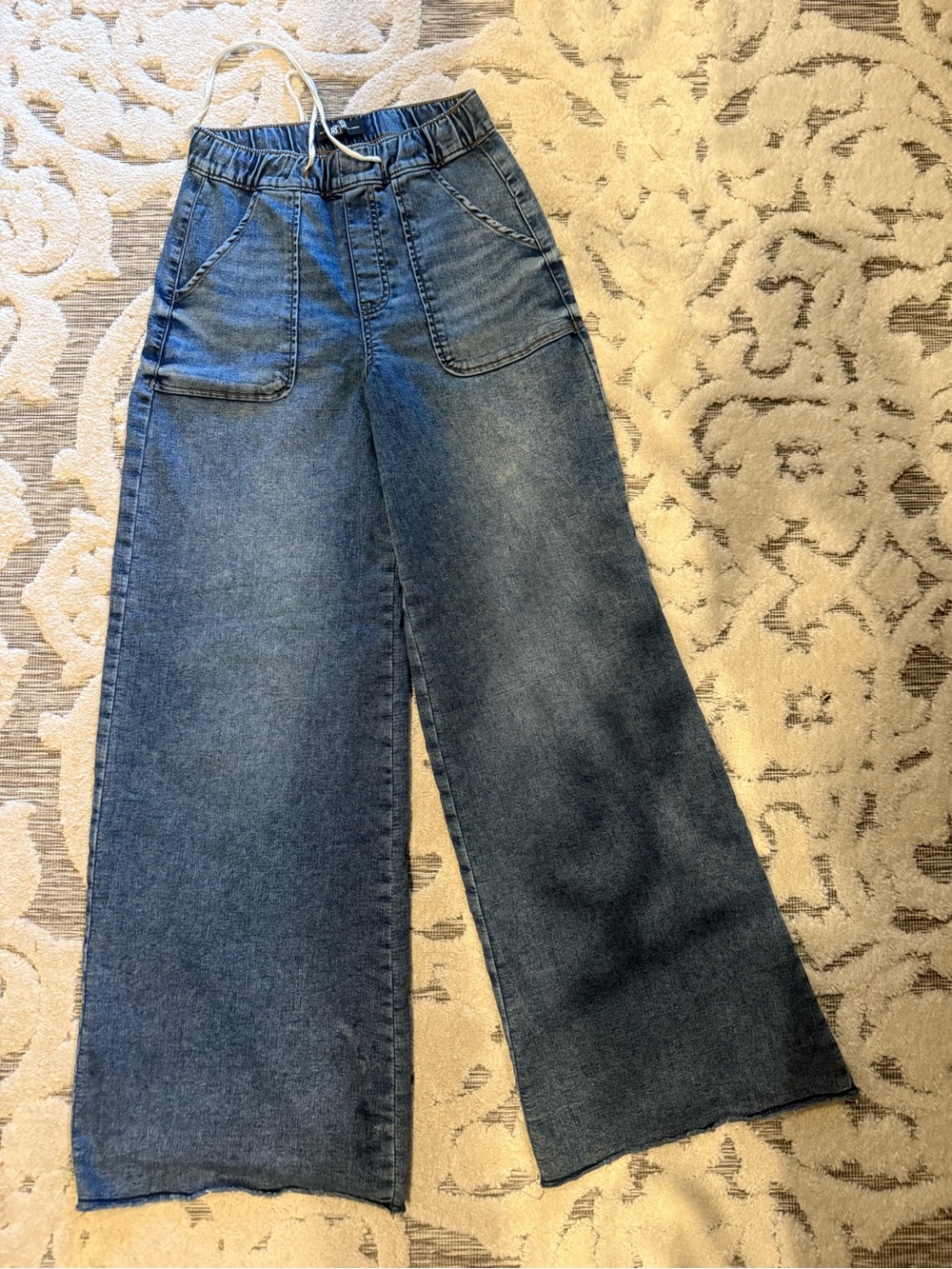 Rewash Women’s Dark Blue Wide-Leg Denim Joggers
